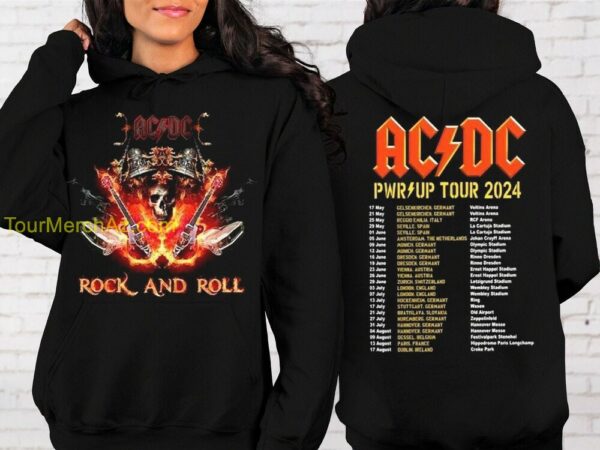 2024 ACDC Pwr Up World Tour Shirt ACDC Rock And Roll Graphic Tee ACDC Tour Merch 3 hoodie