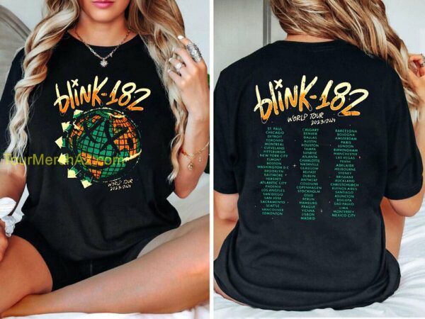 Blink 182 Shirt World Tour 2023 2024 Merch Blink 182 Tour Dates T Shirt 1