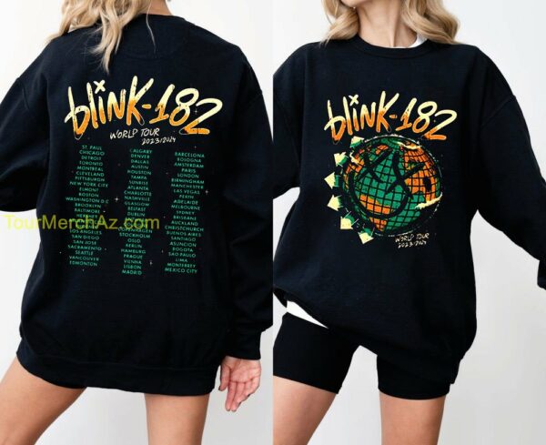 Blink 182 Shirt World Tour 2023 2024 Merch Blink 182 Tour Dates T Shirt 2 sweatshirt