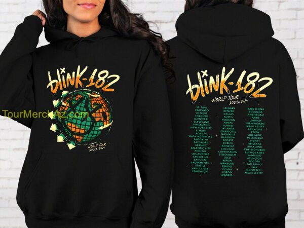 Blink 182 Shirt World Tour 2023 2024 Merch Blink 182 Tour Dates T Shirt 3 hoodie