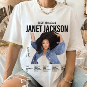 Janet Jackson Together Again Tour 2024 Merch Janet Jackson Concert 2024 Setlist T Shirt 1 white