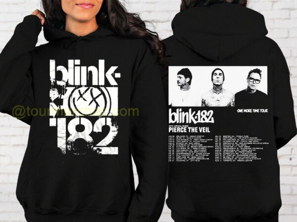 Blink 182 One More Time Tour Dates T Shirt Blink 182 Live Tour Merchandise Smiley Face Logo 2 hoodie