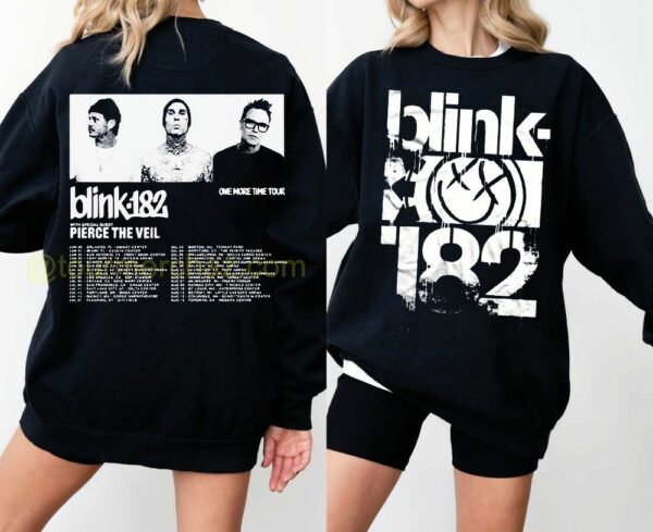 Blink 182 One More Time Tour Dates T Shirt Blink 182 Live Tour Merchandise Smiley Face Logo 3 sweatshirt