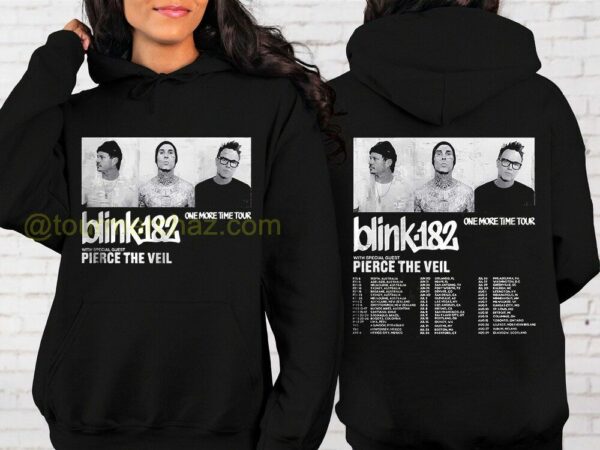 Blink 182 One More Time Tour With Special Guest Pierce The Veil Shirts Blink 182 Tour Dates Locations Merch 2 hoodie