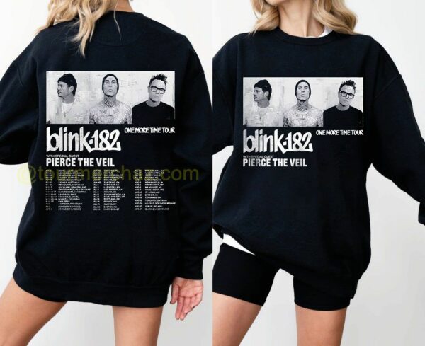 Blink 182 One More Time Tour With Special Guest Pierce The Veil Shirts Blink 182 Tour Dates Locations Merch 3 sweatshirt