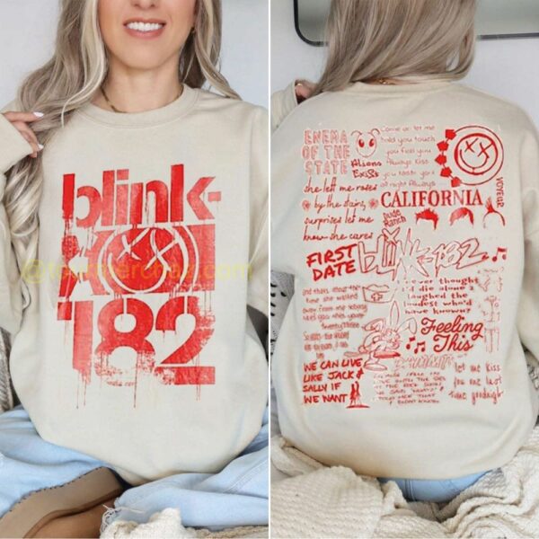 Blink 182 Pop Punk Memorabilia Sweater Blink 182 Lyrics Best Songs Collage Classic Shirts