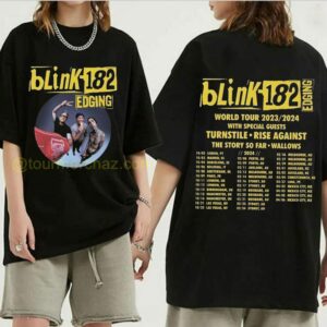 Blink 182 World Tour 2023 2024 Concert Shirt Blink 182 Tour Dates Special Guests Lineup Merch 1