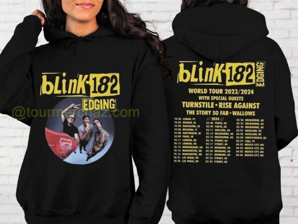 Blink 182 World Tour 2023 2024 Concert Shirt Blink 182 Tour Dates Special Guests Lineup Merch 2 hoodie