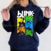 Vintage Blink 182 Pop Punk Band Tee Colorful Square Graphics Merch Iconic Smiley Face Blink 182 Shirts 2 hoodie