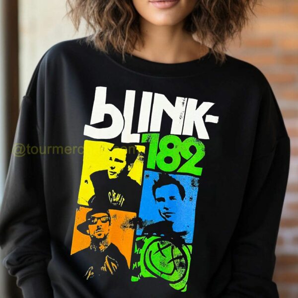 Vintage Blink 182 Pop Punk Band Tee Colorful Square Graphics Merch Iconic Smiley Face Blink 182 Shirts 3 sweatshirt