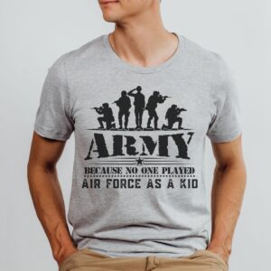 Army Graphic T Shirt Featuring Air Force Silhouette Art for Military Enthusiasts