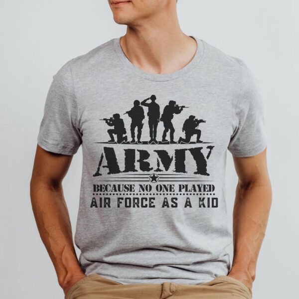 Army Graphic T Shirt Featuring Air Force Silhouette Art for Military Enthusiasts