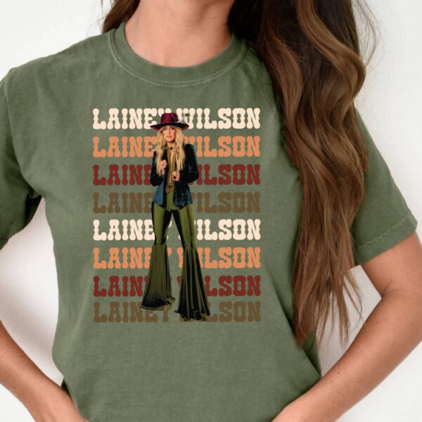 Lainey Wilson Retro Graphic Tee with Vintage Color Palette and Iconic Artist Illustration