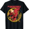 Mr. Incredible Action Pose Graphic T Shirt with Retro Burst Design from The Incredibles