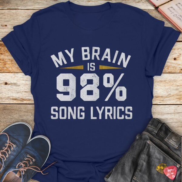 My Brain is 98% Song Lyrics Vintage Graphic Tee for Music Lovers