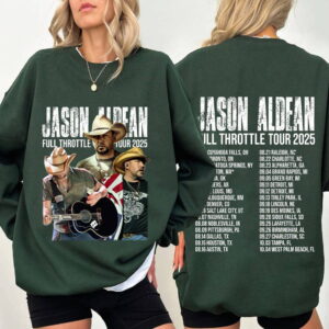 Jason Aldean Full Throttle Tour 2025 Graphic Tee with Iconic Artwork and Tour Dates
