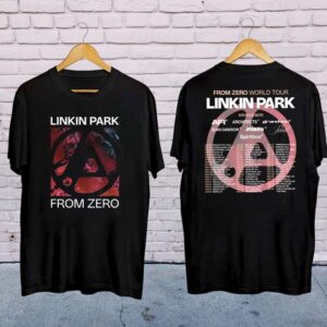 Linkin Park From Zero World Tour 2025 Graphic T Shirt with Tour Dates and Artwork Design