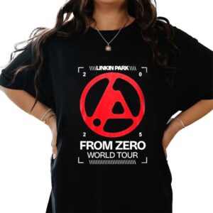 Linkin Park From Zero World Tour 2025 Graphic Tee with Bold Red Logo Design