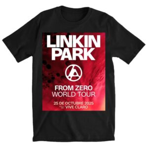 Linkin Park From Zero World Tour Colombia 2025 T Shirt with Bold Graphic Design